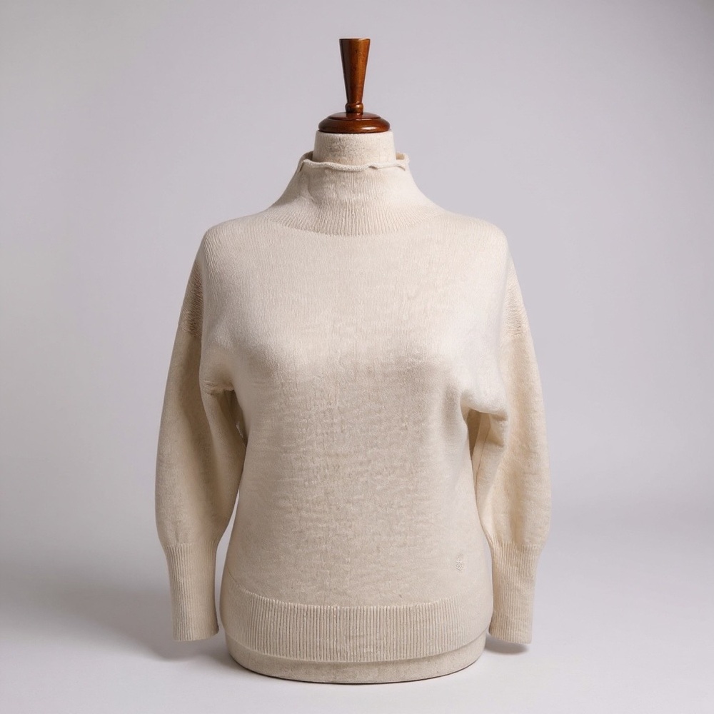 Aritzia Babaton The Group 100% Cashmere Mockneck Sweater Ivory Cream Small